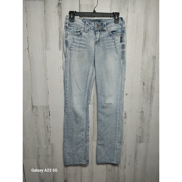 Silver Suki Mid Baby Boot W25L31 Light Wash Distressed - Picture 1 of 7